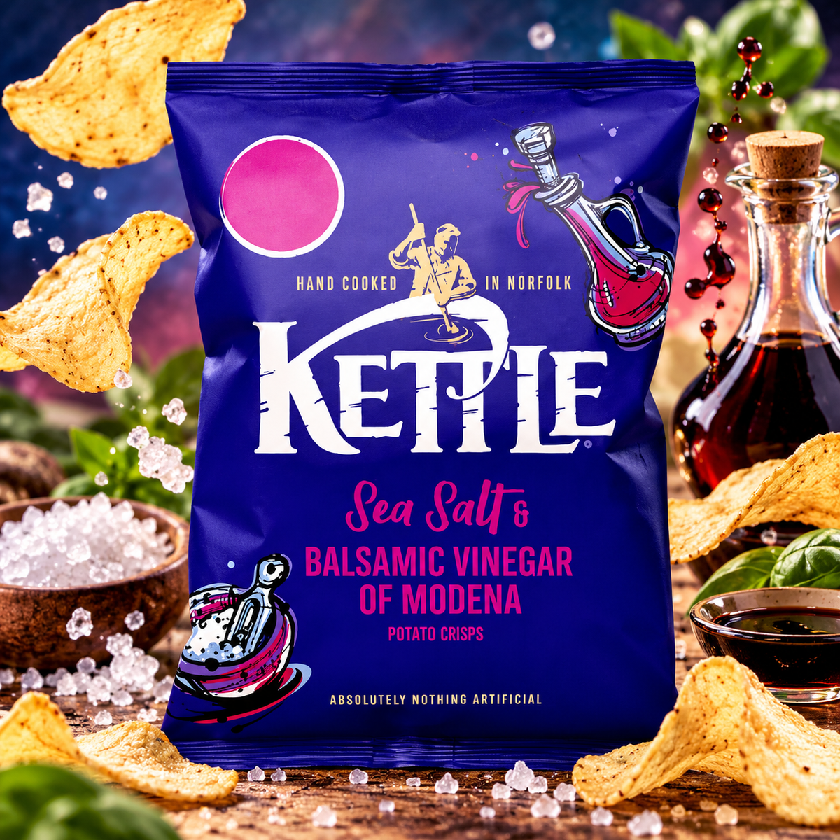 Kettle Sea Salt & Balsamic Vinegar of Modena – Tengeri sós és modenai balzsamecetes burgonyachips 80 g