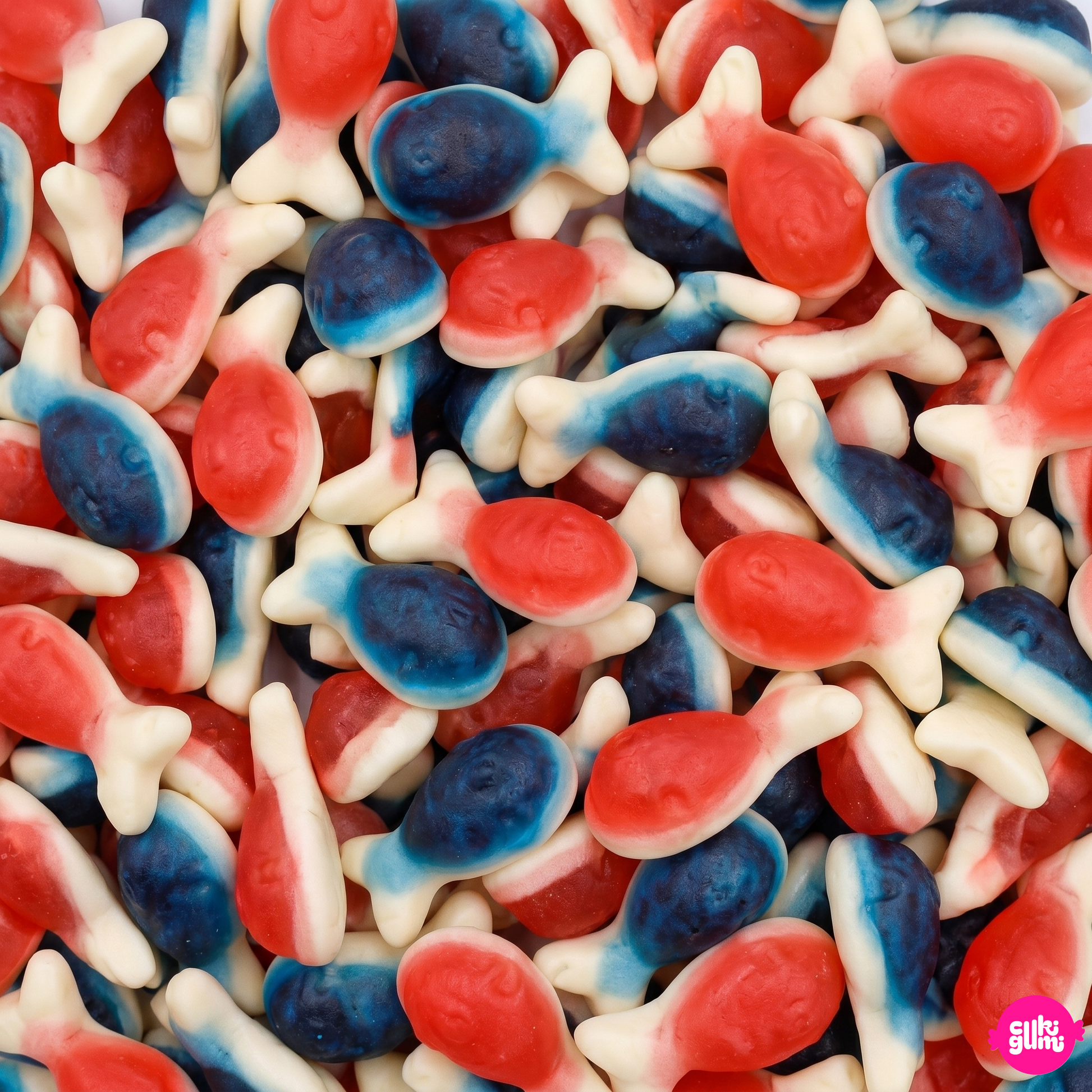 Kingsway Filled Whales 100 g – Töltött Bálna Formájú Gyümölcsös Gumicukor