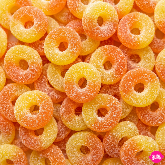 Kingsway Mega Value Peach Rings 100 g – Savanyú Barackos Gumicukor Karikák