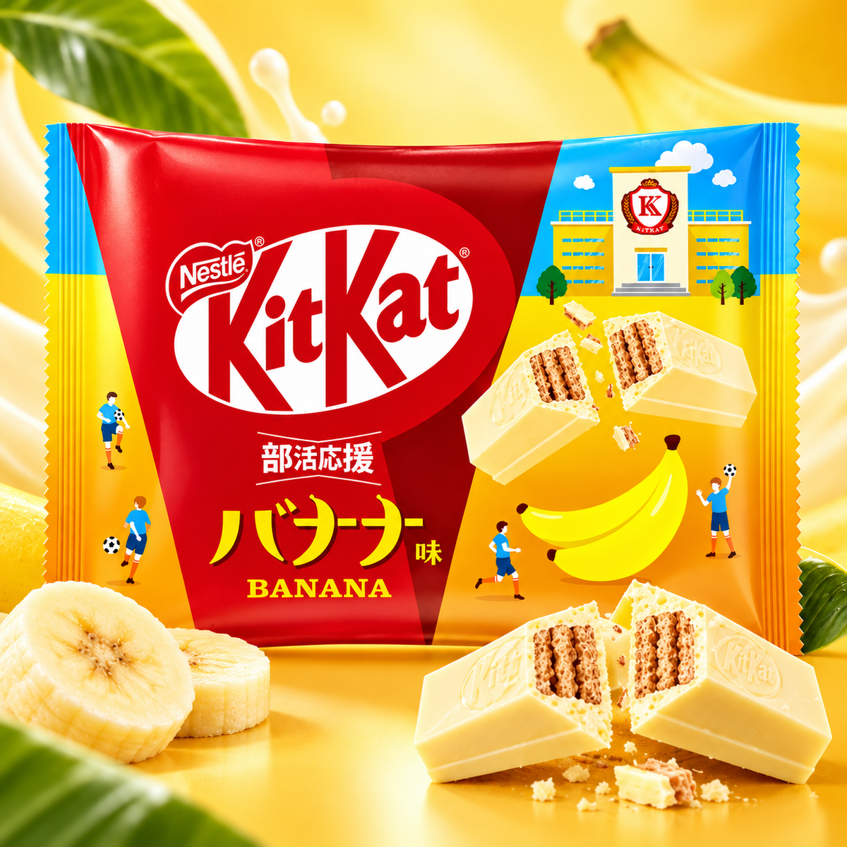 KitKat Japan Banana – Banánízű csokoládés ostyaszelet 9 × 11,6 g / 104,4 g