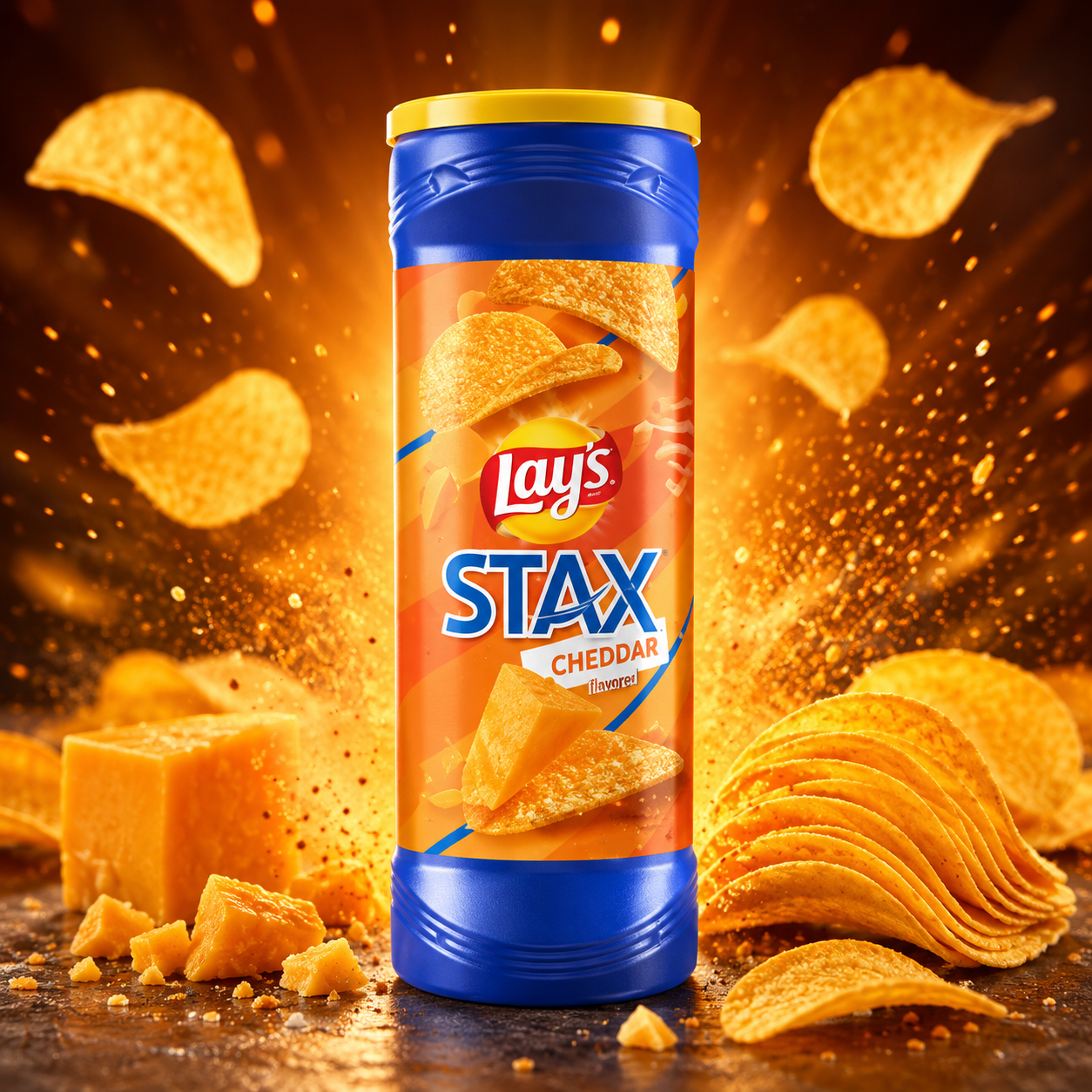 Lay's Stax Cheddar 156g – Cheddar Sajt Ízű Burgonyachips