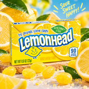 Lemonhead Original – Citromízű savanyú kemeny cukorka 23 g