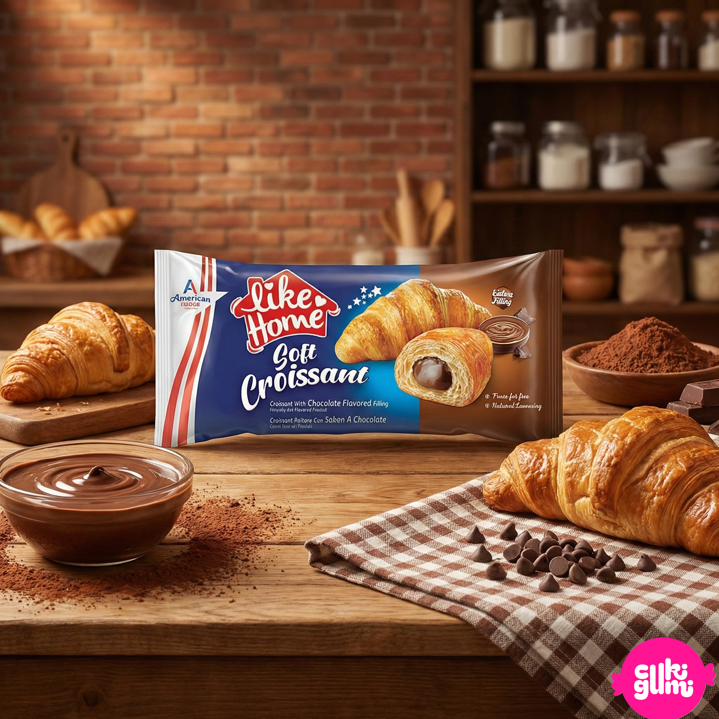 Like Home Soft Croissant Chocolate – Csokoládékrémmel töltött puha croissant 55 g