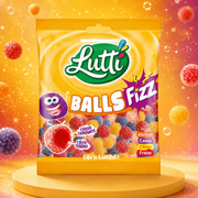 Lutti Balls Fizz 100 g – Saure Fruchtgummi-Kugeln mit knuspriger Hülle
