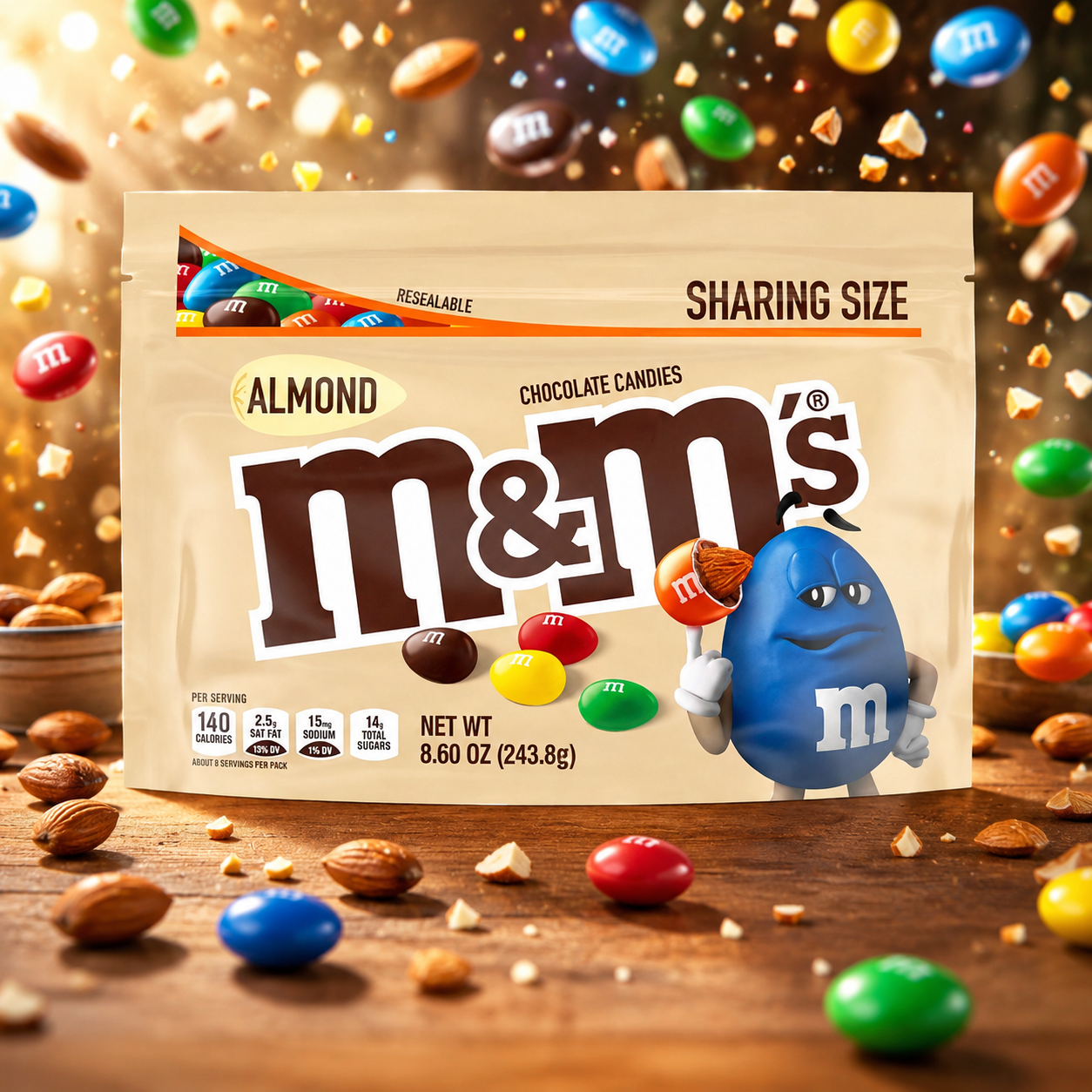 M&M's Almond 244g – Mandulás Tejcsokoládés Drazsé