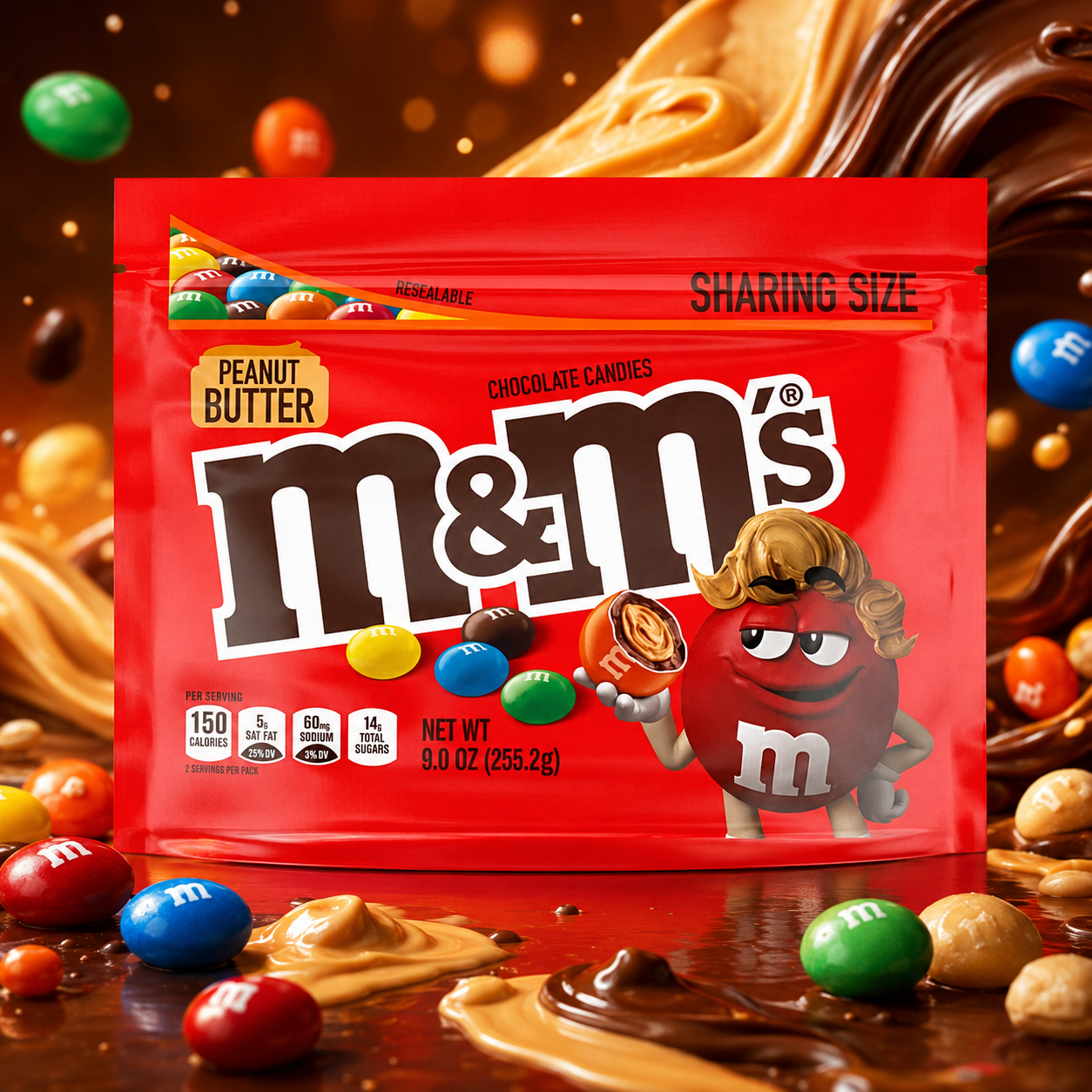 M&M's Peanut Butter 255g – Mogyoróvajas Tejcsokoládés Drazsé