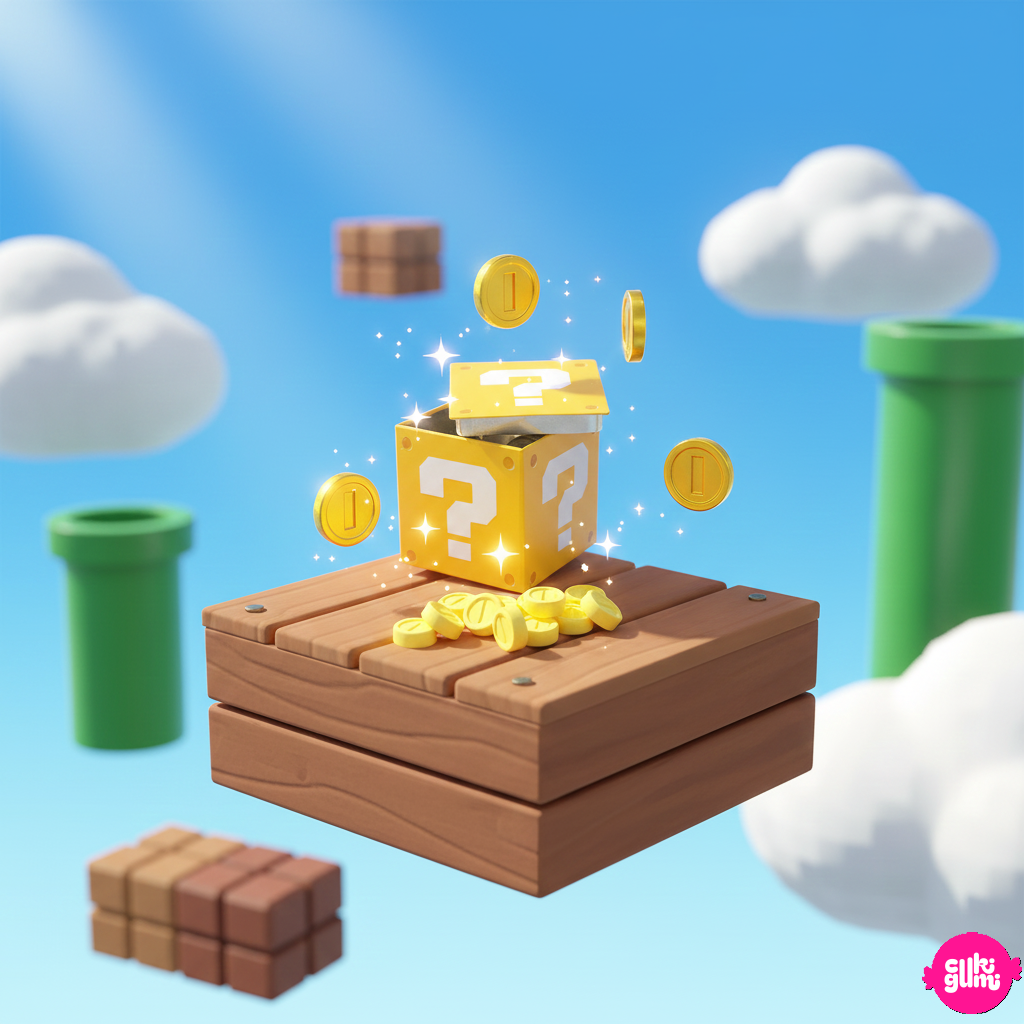 Mario Gyümölcsös Coin Candy - Cukorka 32g