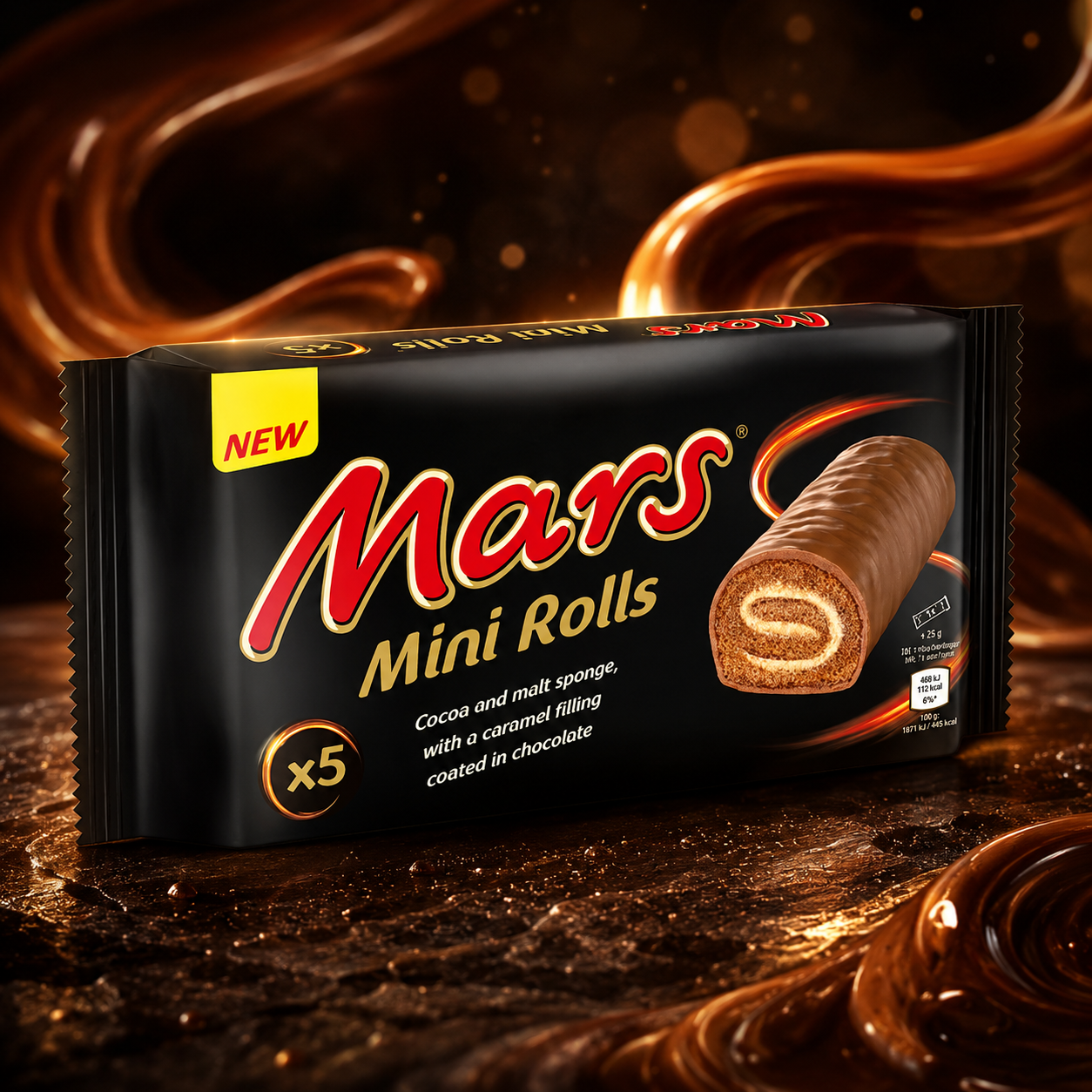 Mars karamellas-csokolades mini piskotatekercs 5×30 g – Mars Mini Rolls 150 g