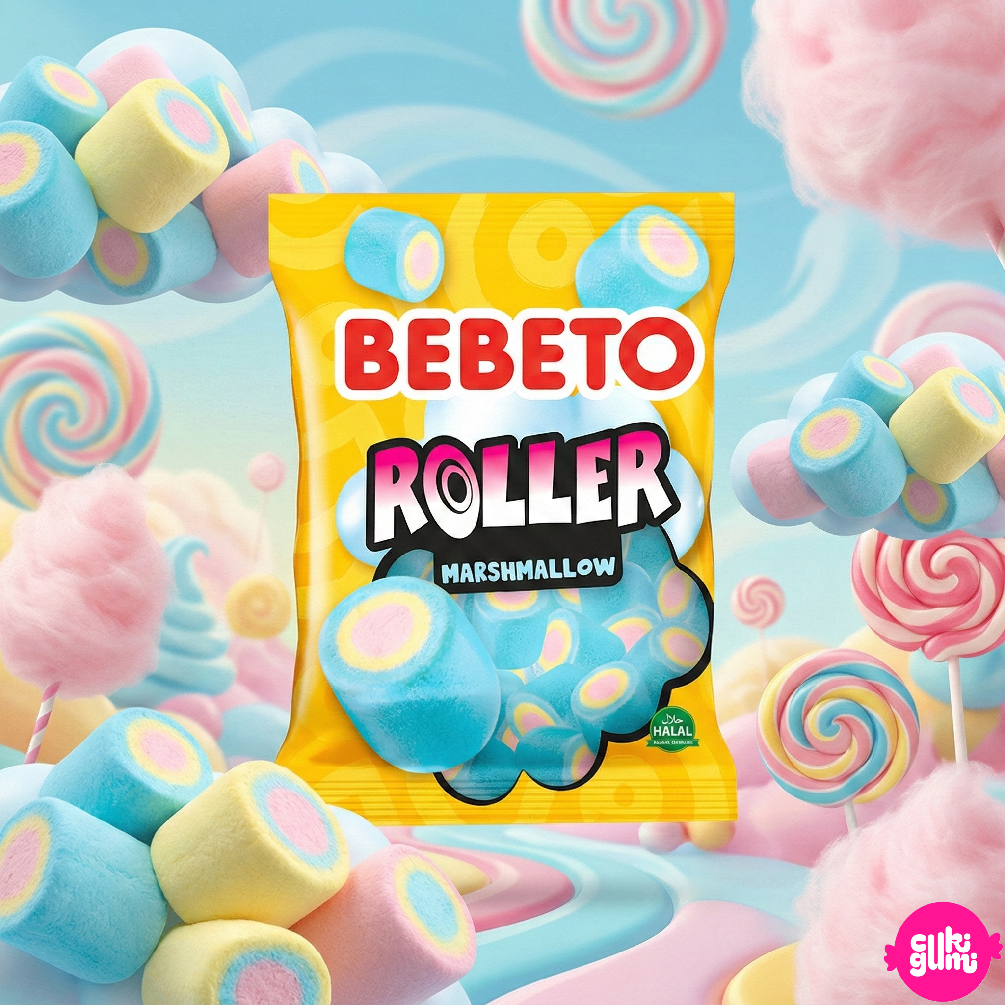 Bebeto Roller Vanilla Rolled Marshmallows 60 g