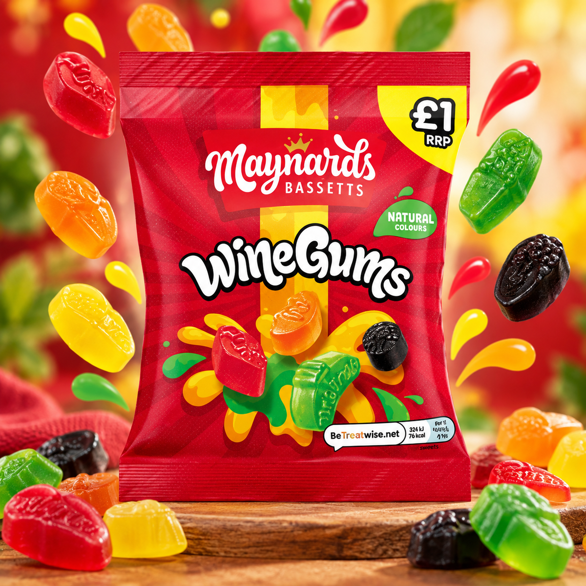 Maynards Bassetts Wine Gums 110 g - Gyümölcsízű gumicukor válogatás 110 g