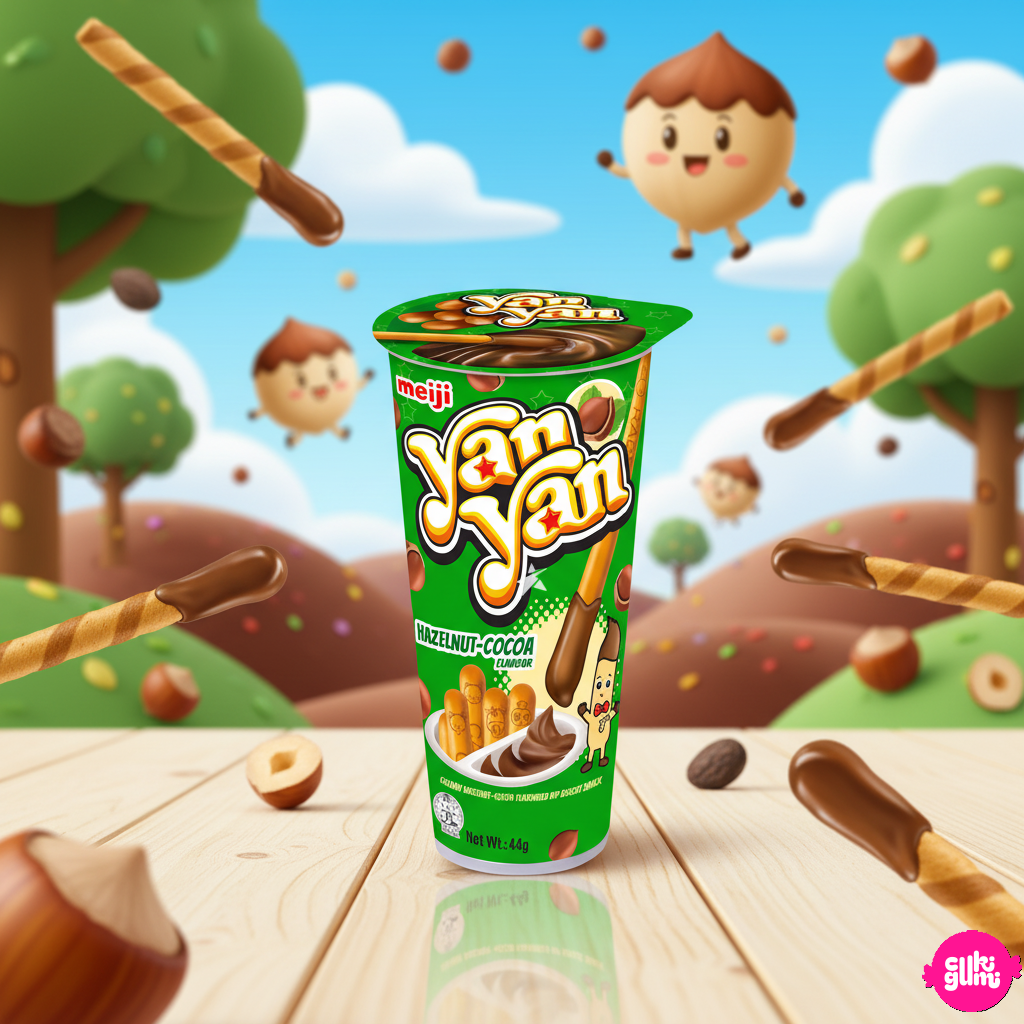 Meiji Yan Yan Hazelnut – Mogyorós csokikrémes pálcika snack 44g