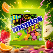 Mentos Sour Tones 120 g – Savanyú Eper-, Narancs- és Almaízű Rágódrazsé
