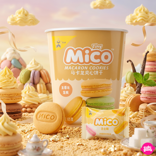 Mico Lemon Cheesecake Macaron Cookies 88 g – Citromos Sajttorta Ízű Macaron Keksz