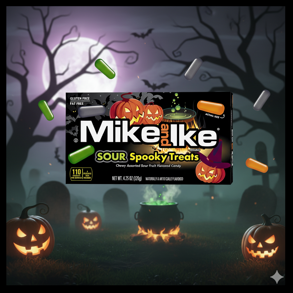 Mike and Ike Sour Spooky Treats 120g - Savanyú Halloweeni Kísérteties Finomságok