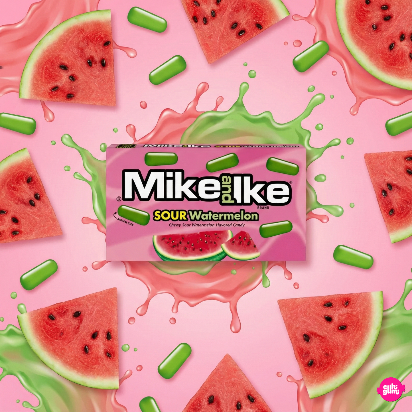 Mike and Ike Sour Watermelon – Savanyú Görögdinnyés Rágófalatok 22g