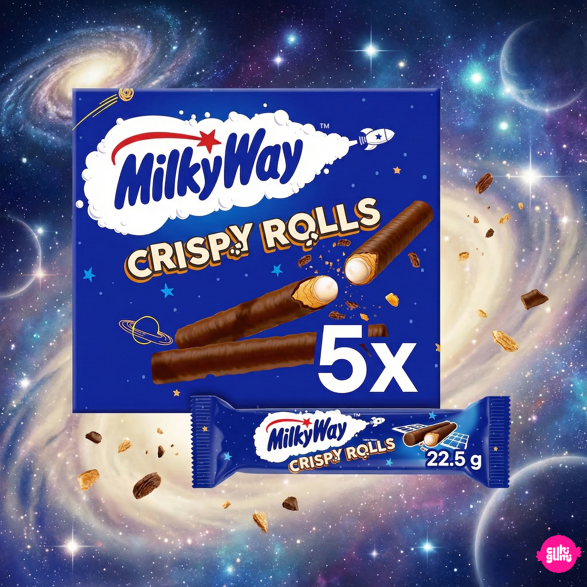 Crispy Rools Milky Way Crispy Rolls (5 x 22.5) 112g – ️Cukigumi 🍭
