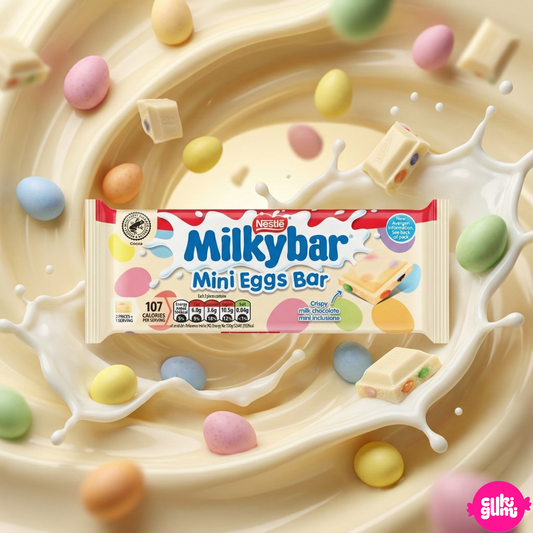 Milkybar Mini Eggs Bar – Fehércsokoládé szelet mini csokitojás darabokkal 100 g