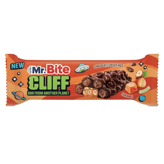 Mr. Bite - Cliff - Csokoládéval bevont Ropogós Karamellás-Mogyorós szelet 35g