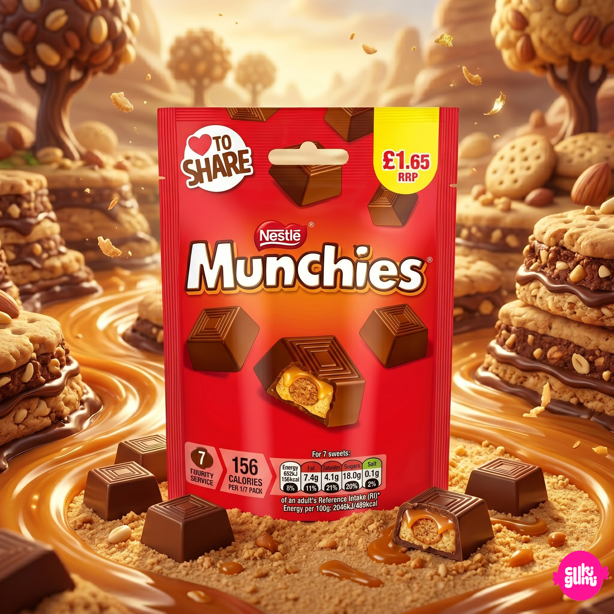 Munchies 81 g – Karamellás Kekszes Tejcsokoládé Falatok