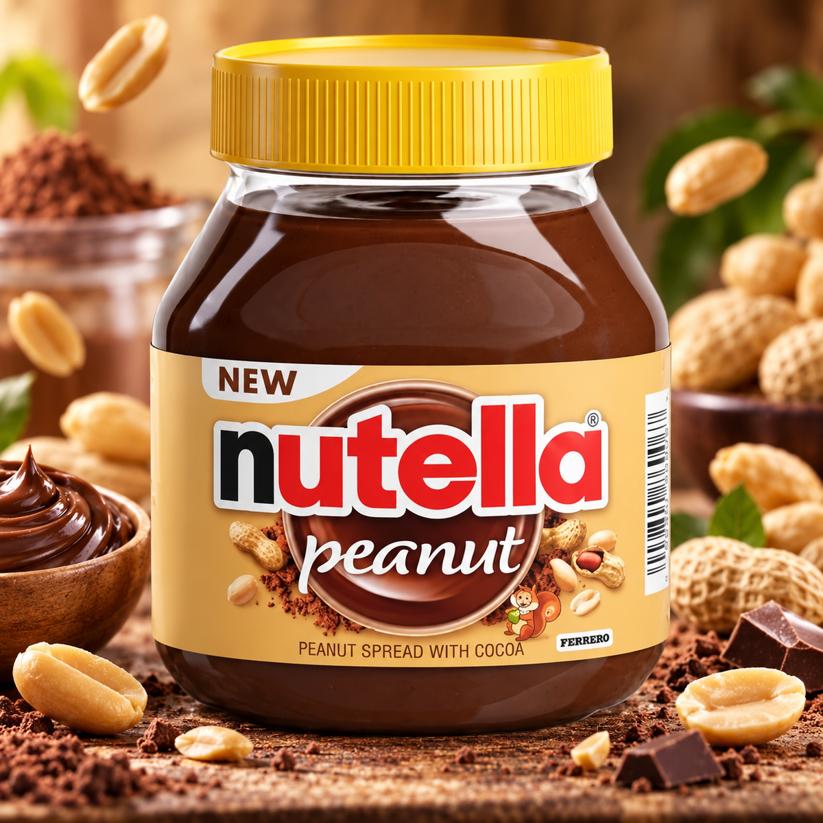 Nutella Peanut Spread with Cocoa – Édes földimogyorókrém kakaóval és mogyoróval 371 g