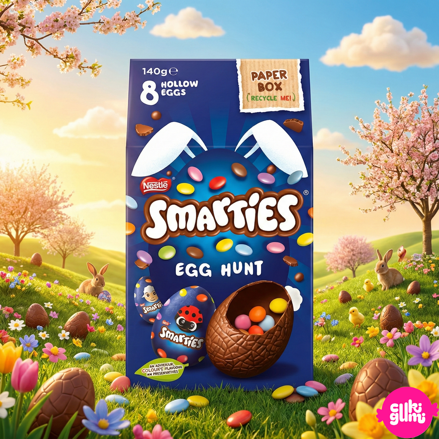 Nestlé Smarties Egg Hunt Pack – Tejcsokoládé tojások mini Smarties drazséval 140 g