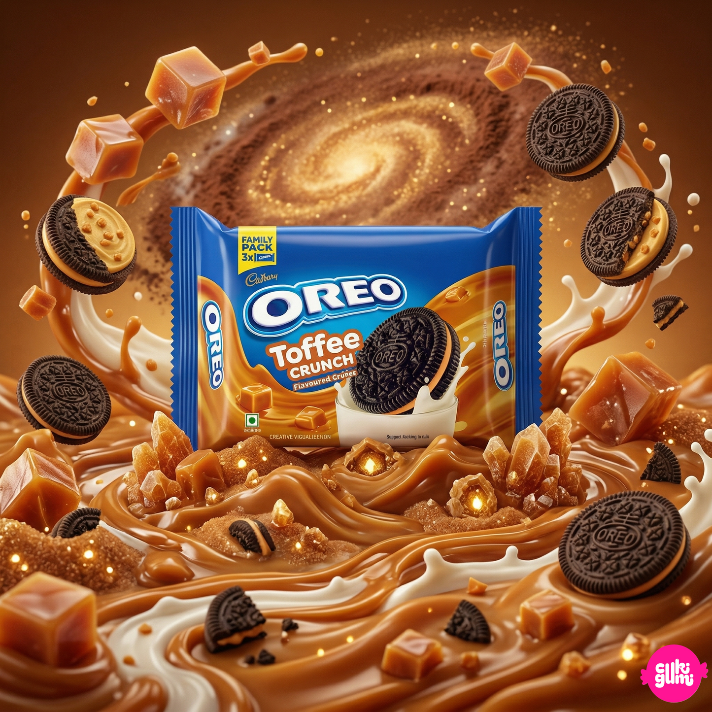 OREO Karamellás Ropogós Krémes Keksz 275 g – OREO Toffee Crunch Creme