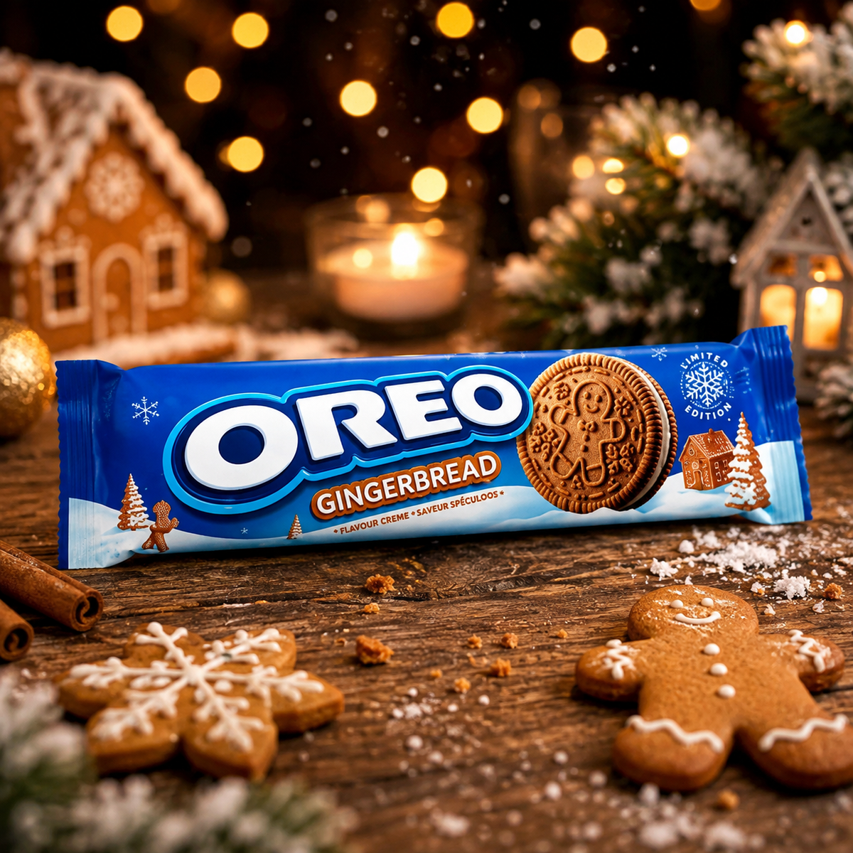Oreo Gingerbread Mézeskalács Ízű Keksz Vaníliás Töltelékkel 154 g