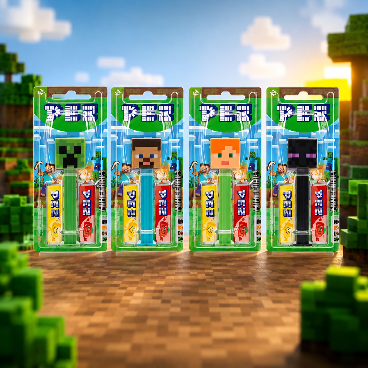 PEZ gyümölcsízű cukorka gyűjthető Minecraft adagolóval 17 g – PEZ Minecraft