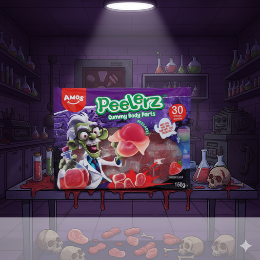 Amos Peelerz Gummy Body Parts 30db -  Hámozható Gumicukor Testrészek 150g