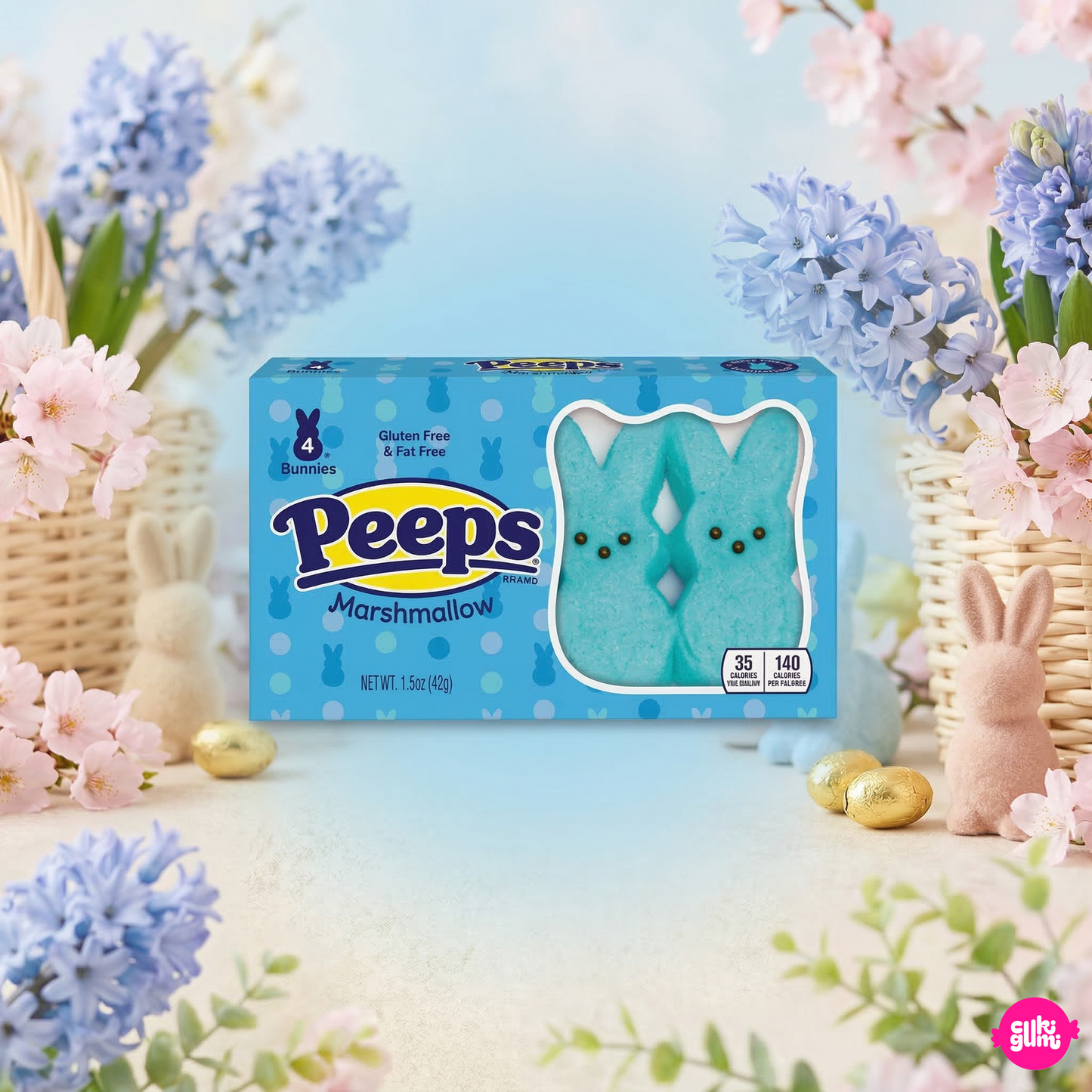 Peeps Kék pillecukor nyuszik 4 db 42 g