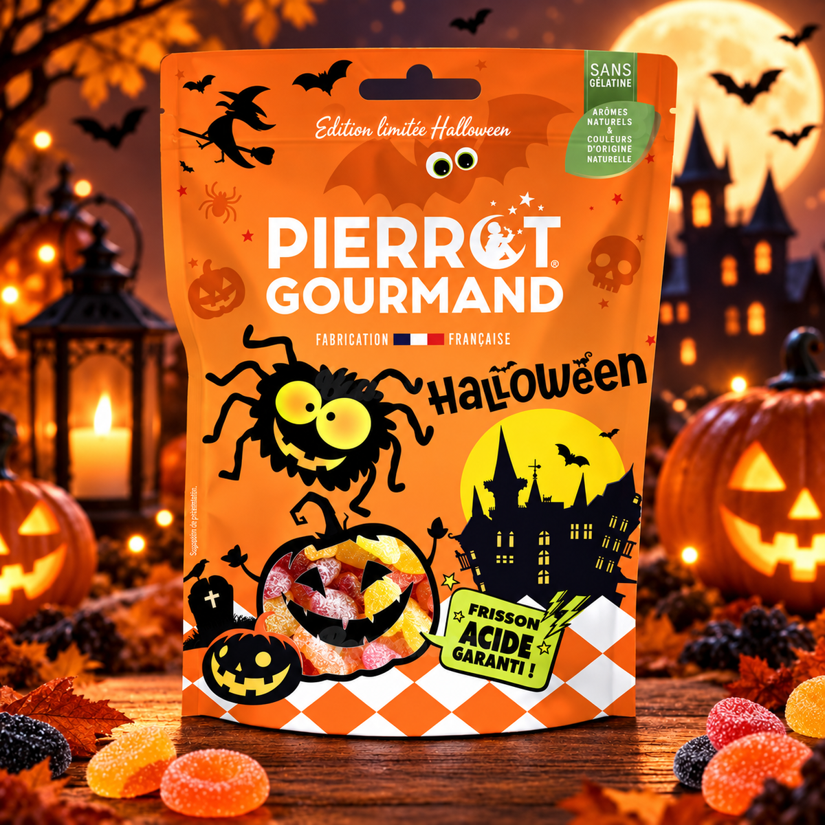 Pierrot Gourmand Halloween – Savanyú Halloween gumicukor válogatás 100 g