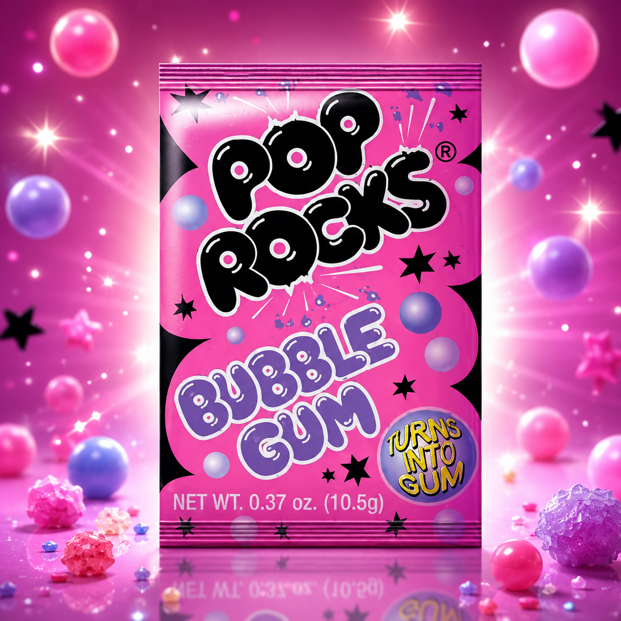 Pop Rocks Bubble Gum 11g – Rágógumi Ízű Pattogó Cukorka és Rágógumi