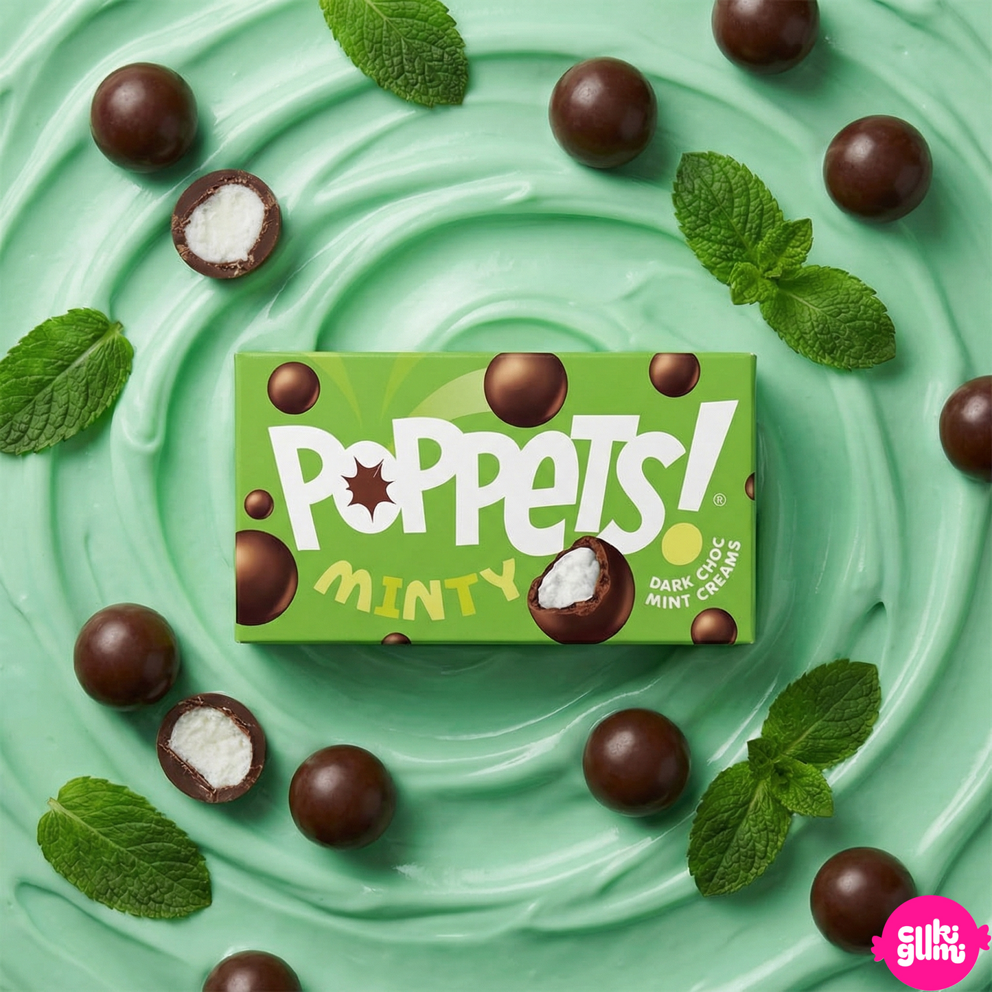 Poppets Dark Choc Coated Mint Creams 40g