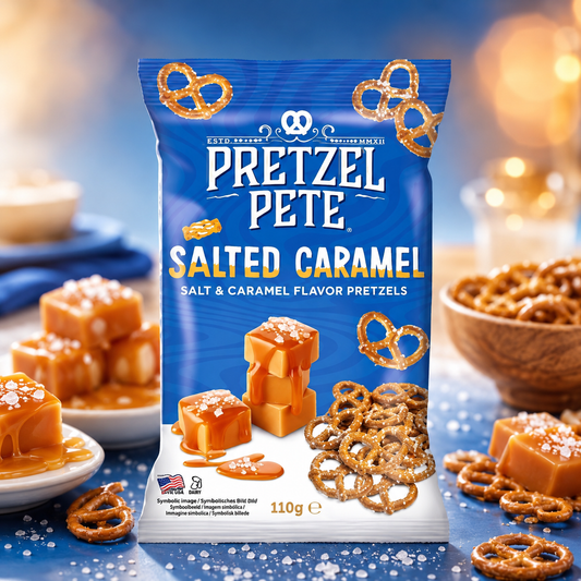 Pretzel Pete Salted Caramel Pretzels 110g – Sós Karamellás Amerikai Perec
