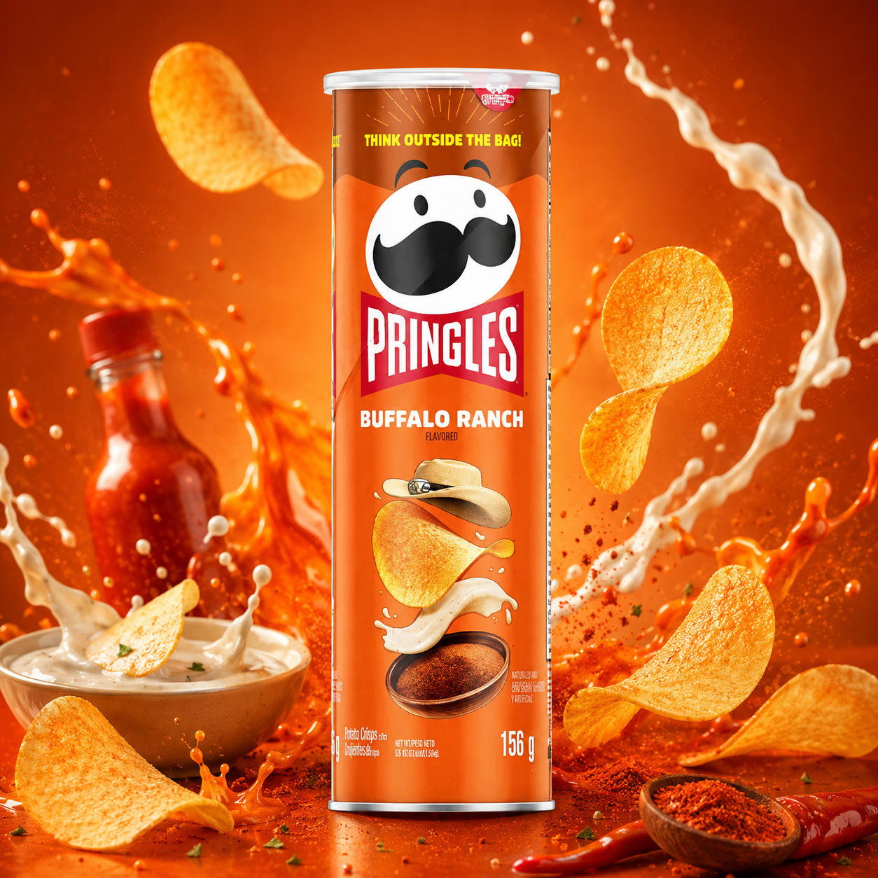 Pringles Buffalo Ranch 156g – Csípős Buffalo Ranch Burgonyachips