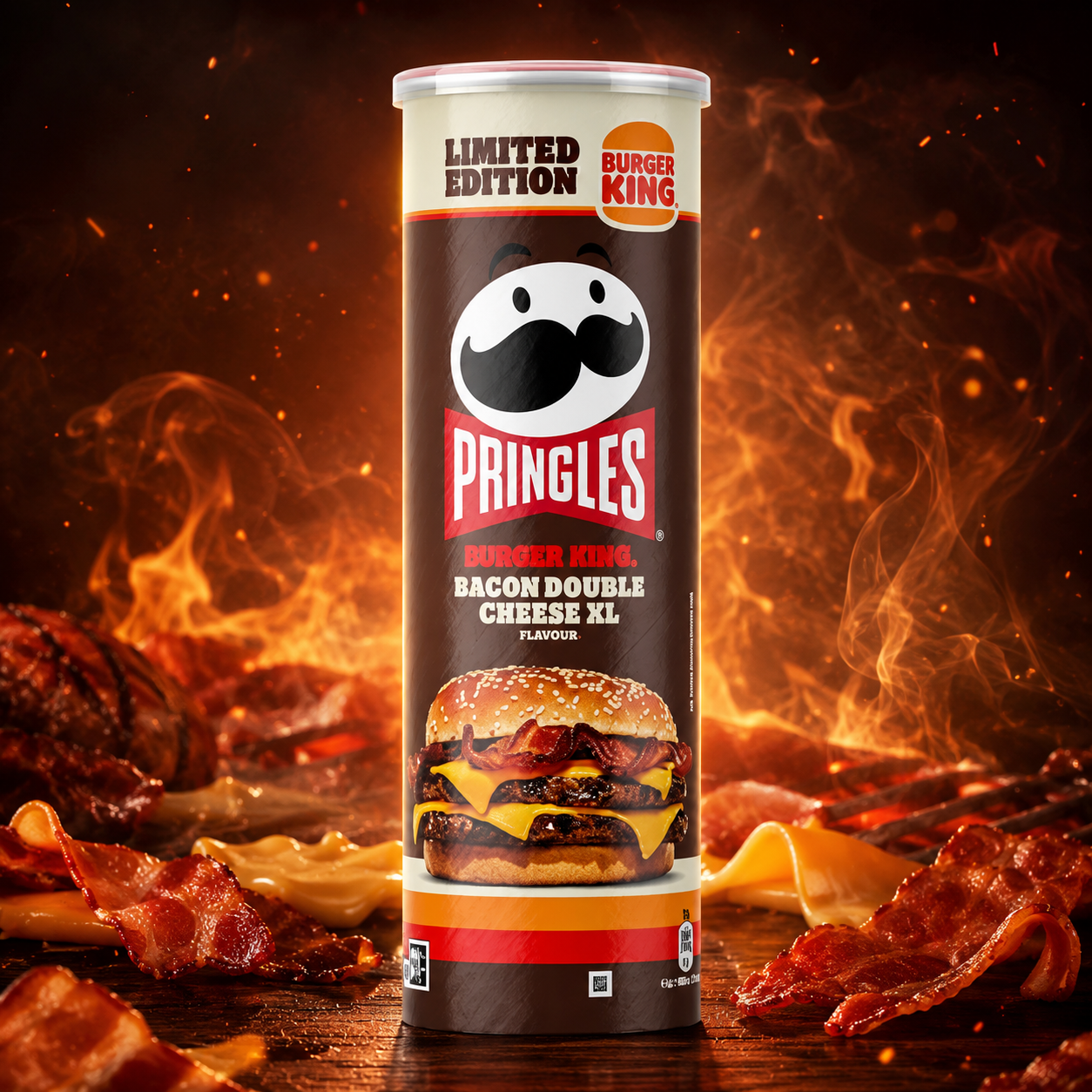 Pringles Burger King Bacon Double Cheese XL 165g – Baconos Dupla Sajtburger Ízű Chips