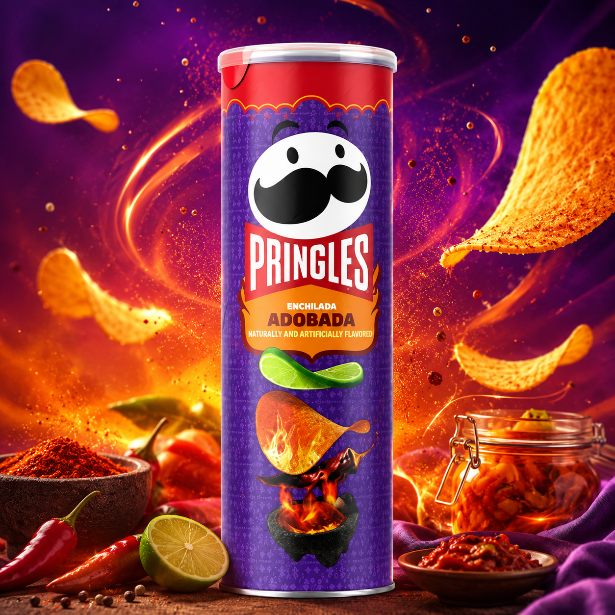 Pringles Enchilada Adobada 158 g – Enchilada Adobada ízű Burgonyachips