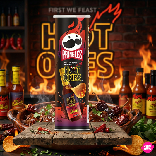 Pringles Hot Ones Los Calientes Barbacoa 156 g – Füstös Barbecue Hot Sauce Ízű Chips