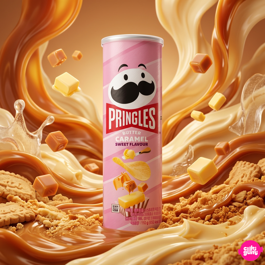 Pringles Butter Caramel 110 g – Karamellás Vajas Burgonyachips