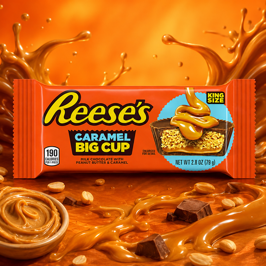 Reese's Big Cup with Caramel King Size 79 g – Karamellás Mogyoróvajas Tejcsokoládé