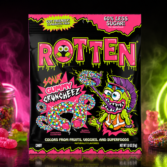 Rotten Gummy Cruncheez Sour 50g – Savanyú Ropogós Gumicukor