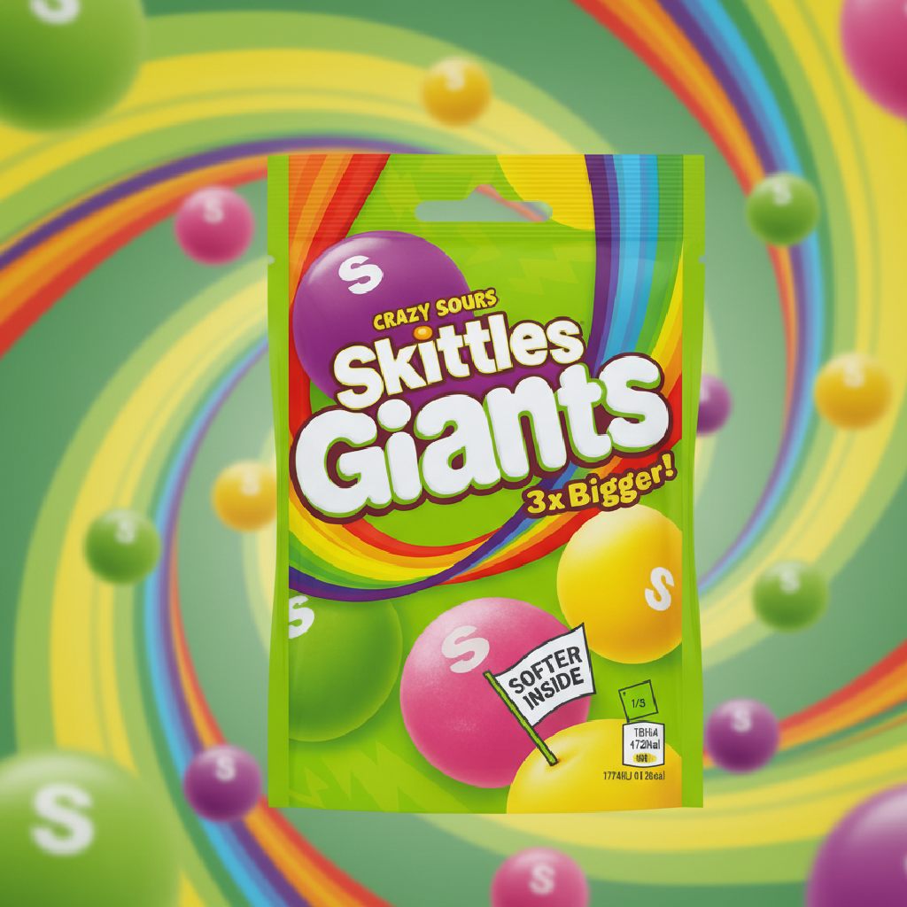 Skittles Giants Crazy Sours - Óriás Savanyú Drazsé 132g