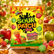 Sour Patch Kids savanyú almás gumicukor mix 101 g – Sour Patch Kids Apple Harvest Peg Bag