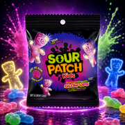 Sour Patch Kids Glow Ups 190g – Savanyú Eper és Görögdinnye Ízű Gumicukor Színes Konfettivel