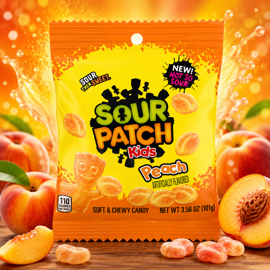 Sour Patch Kids Peach 102g – Barack Ízű Savanyú Gumicukor
