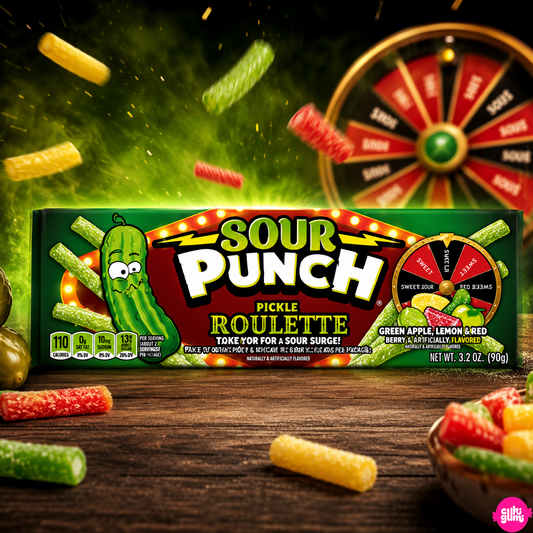 Sour Punch Straws Pickle Roulette 128 g – Savanyú Uborka ízű Cukorcsíkok