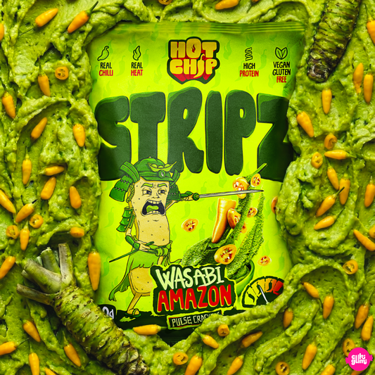 Stripz Wasabi Amazon 80 g - Wasabis csípős borsó alapú snack csíkok