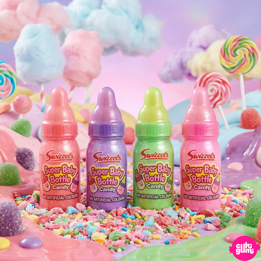 Swizzels Super Baby Bottles 23g – Savanykás pezsgőpor cumisüveg formában
