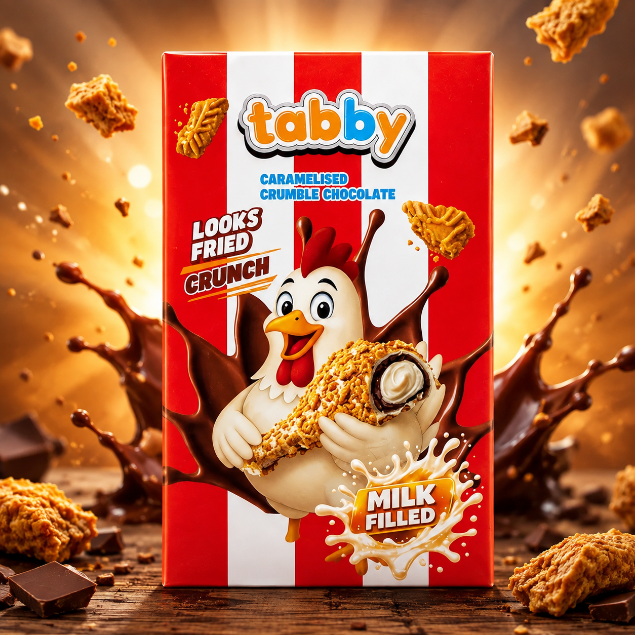 Tabby ropogós csirkecomb formájú tejcsokoladé 50 g – Tabby Crunchy Chocolate