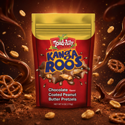 Toad-Ally Snax Kanga Roos 170 g – Brezelstücke mit Schokoladenüberzug und Erdnussbutterfüllung